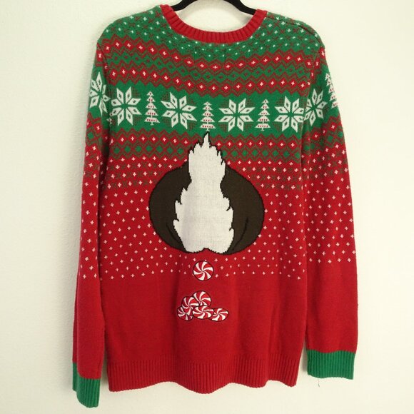 Ugly Christmas Sweater Rudolph Red Nose Reindeer XL - Picture 3 of 5